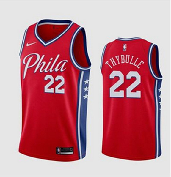 Men's Philadelphia 76ers #22 Matisse Thybulle Red Stitched Swingman Jersey Men's Philadelphia 76ers #22 Matisse Thybulle Red Stitched Swingman Jersey
